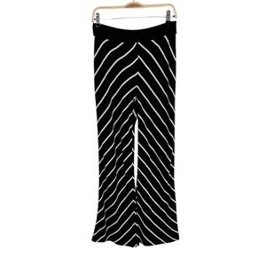 Bar III Womens Striped Lightweight Wide Leg Pants Black And White Size 2 Sheer